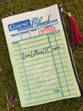 Vintage "guest check" hand/makeup bag