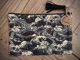 Vintage waves hand/makeup bag
