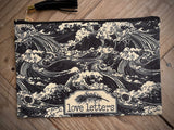 Vintage waves hand/makeup bag