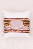 JEWELRY: Rose Quartz Leather Wrap Bracelet