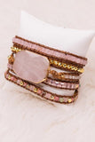 JEWELRY: Rose Quartz Leather Wrap Bracelet