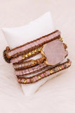 JEWELRY: Rose Quartz Leather Wrap Bracelet