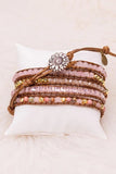 JEWELRY: Rose Quartz Leather Wrap Bracelet