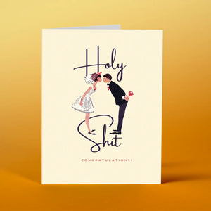 GREETING CARD: Holy Shit wedding day card