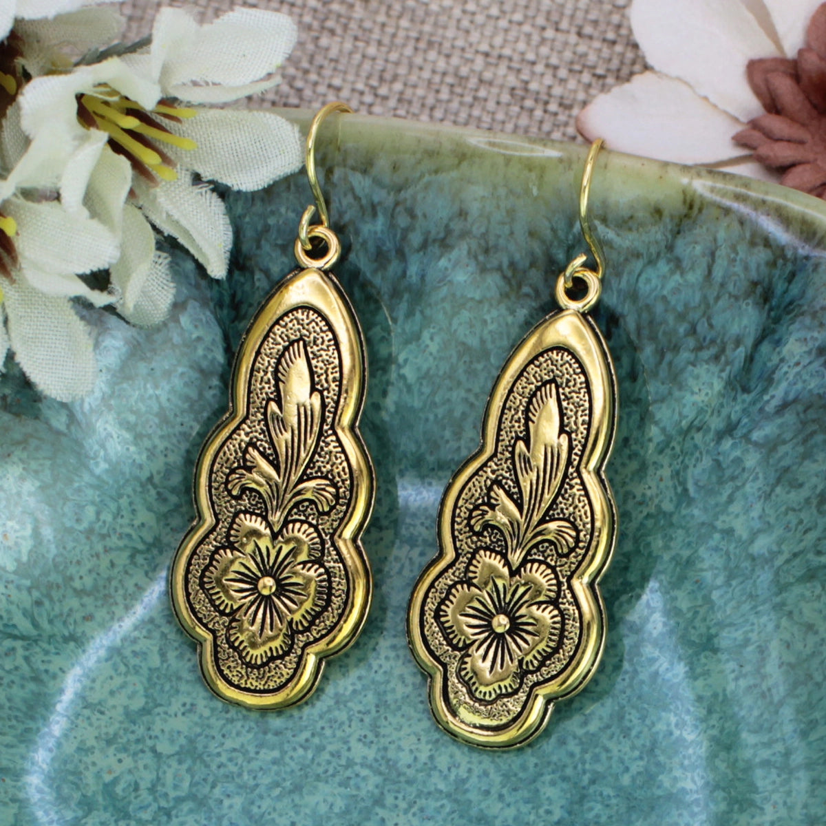 Romantic Gold Flourish Earrings