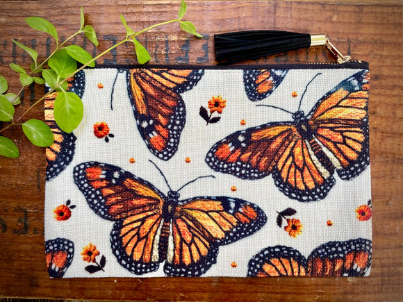 Vintage butterfly hand/makeup bag
