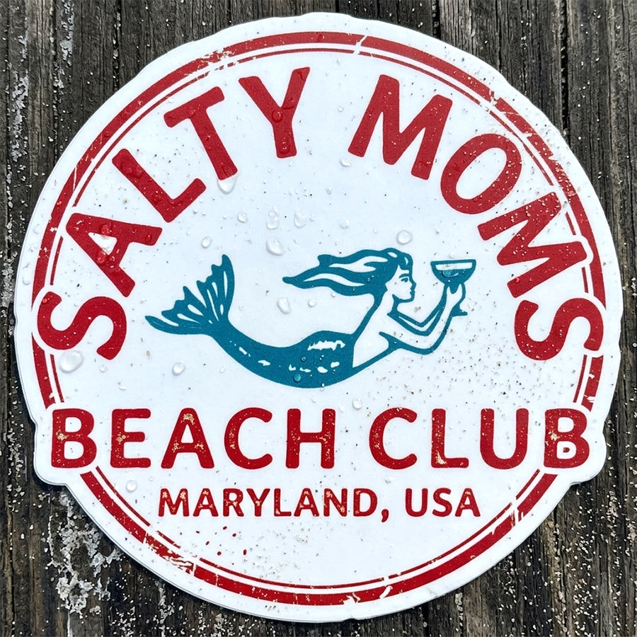 Salty Moms Beach Club Sticker