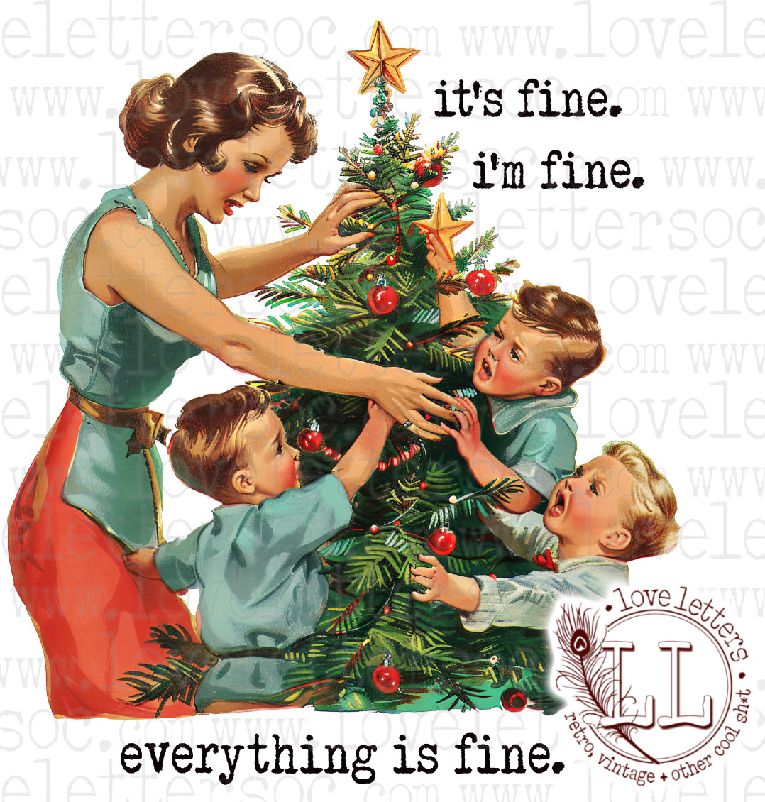 CHRISTMAS: It's Fine. I'm Fine. Kitchen Towel