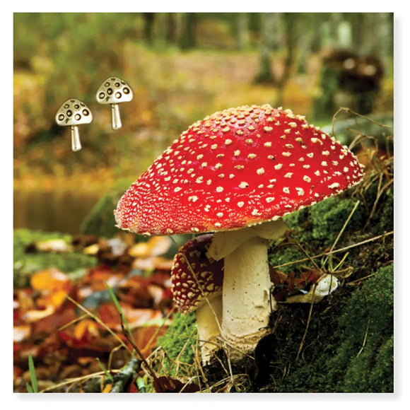 JEWELRY: Silver mushroom post earrings