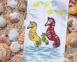KITCHEN TOWEL: Vintage seahorse family