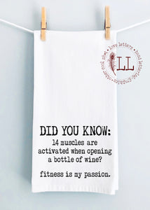 KITCHEN TOWEL: Fitness is My Passion…