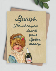 GREETING CARD: Botox or Bangs card