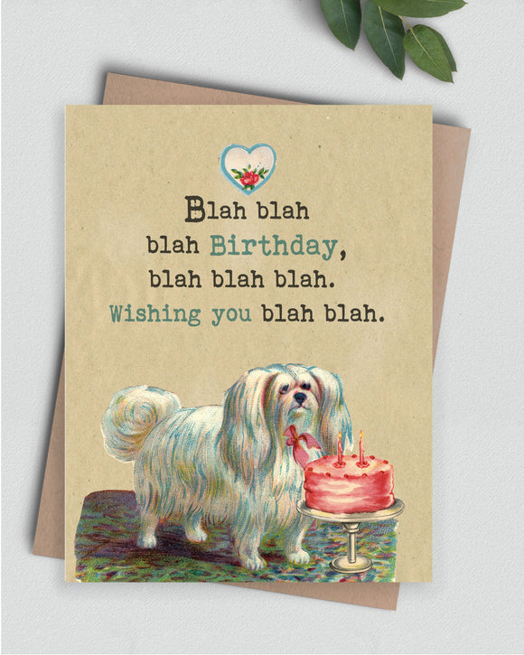 GREETING CARD: Blah Blah Blah birthday card