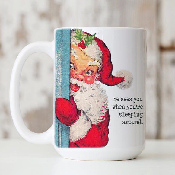 CHRISTMAS: He Sees You… mug