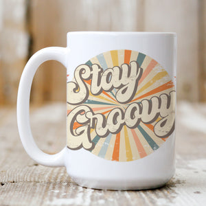 Retro "Stay Groovy" mug