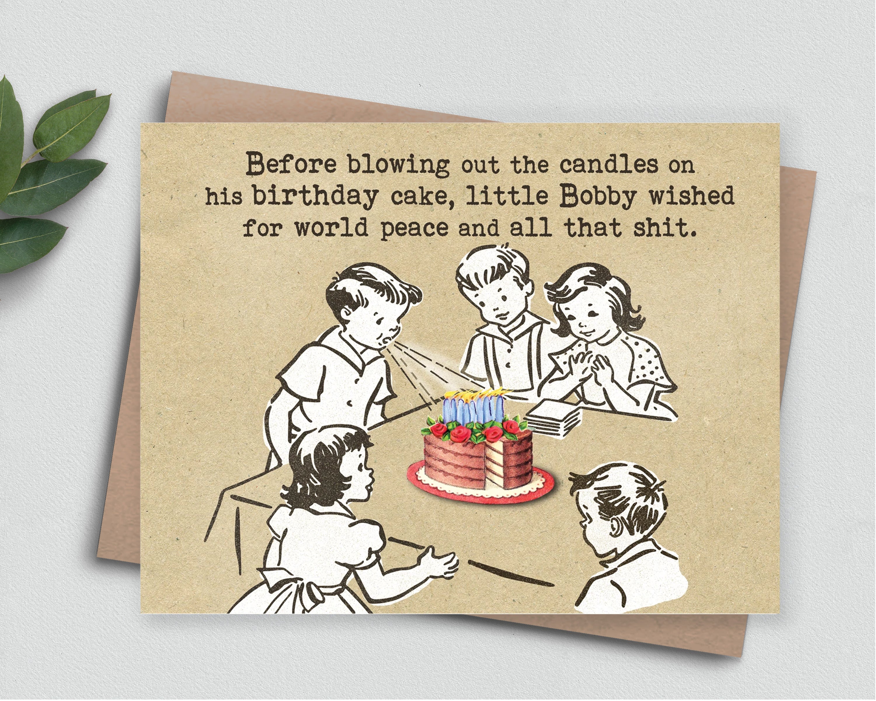 GREETING CARD: World Peace + Sh*t birthday card